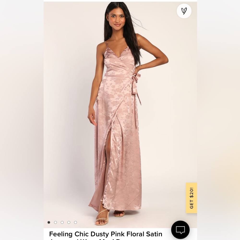 NWT lulus pink wrap maxi dress